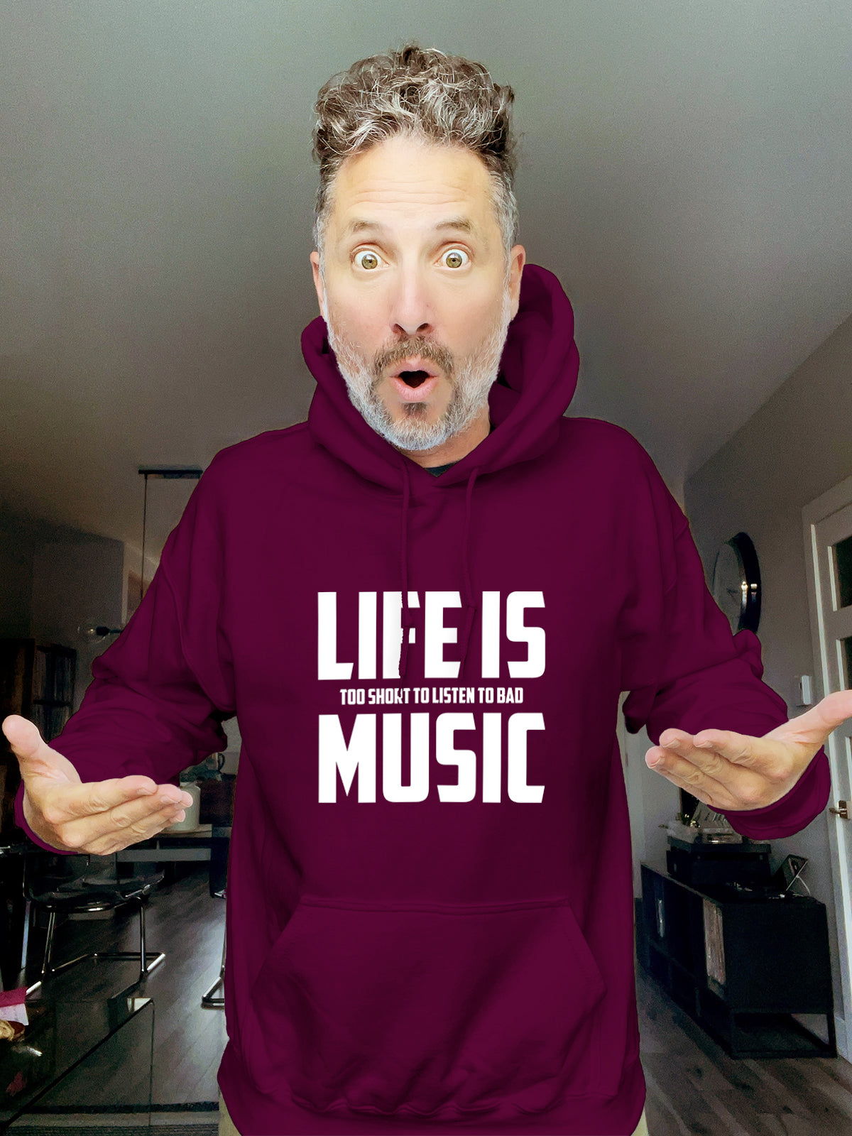 Hoodie - Life is too short to listen to bad music - Unisex