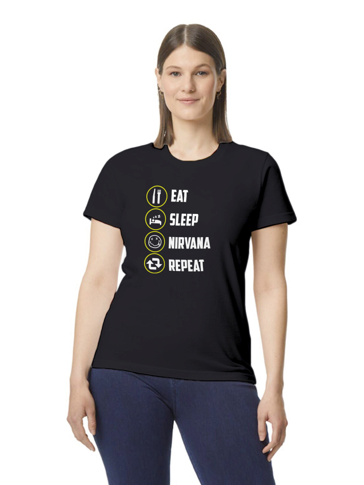 Soft Tee - EAT SLEEP NIRVANA REPEAT - Female