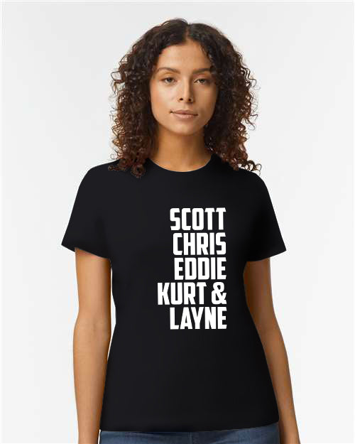 Soft Tee - Scott Chris Eddie Kurt & Layne - Female