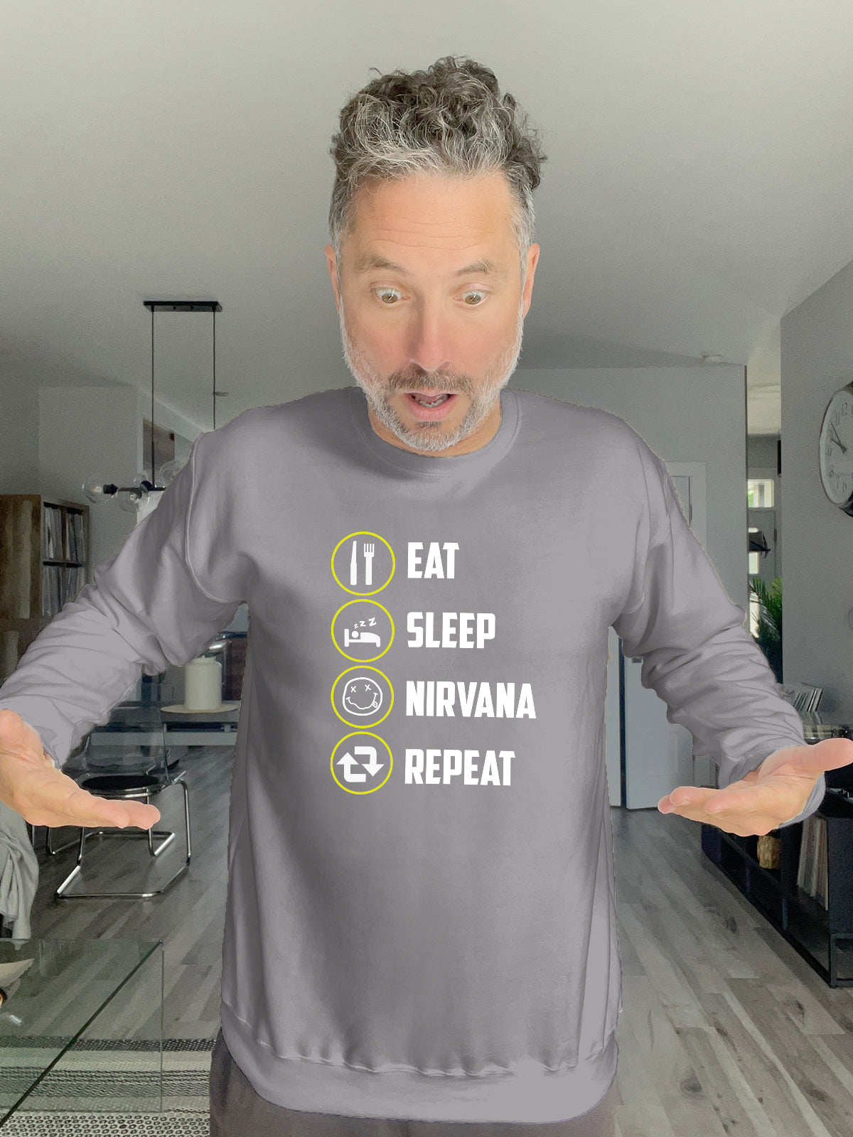 Crewneck - EAT SLEEP NIRVANA REPEAT - Unisex