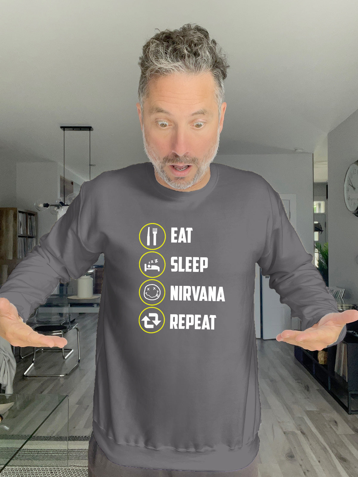Crewneck - EAT SLEEP NIRVANA REPEAT - Unisex