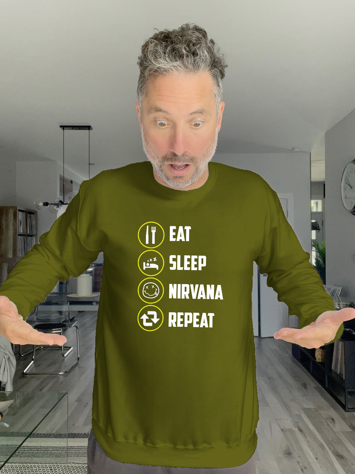 Crewneck - EAT SLEEP NIRVANA REPEAT - Unisex