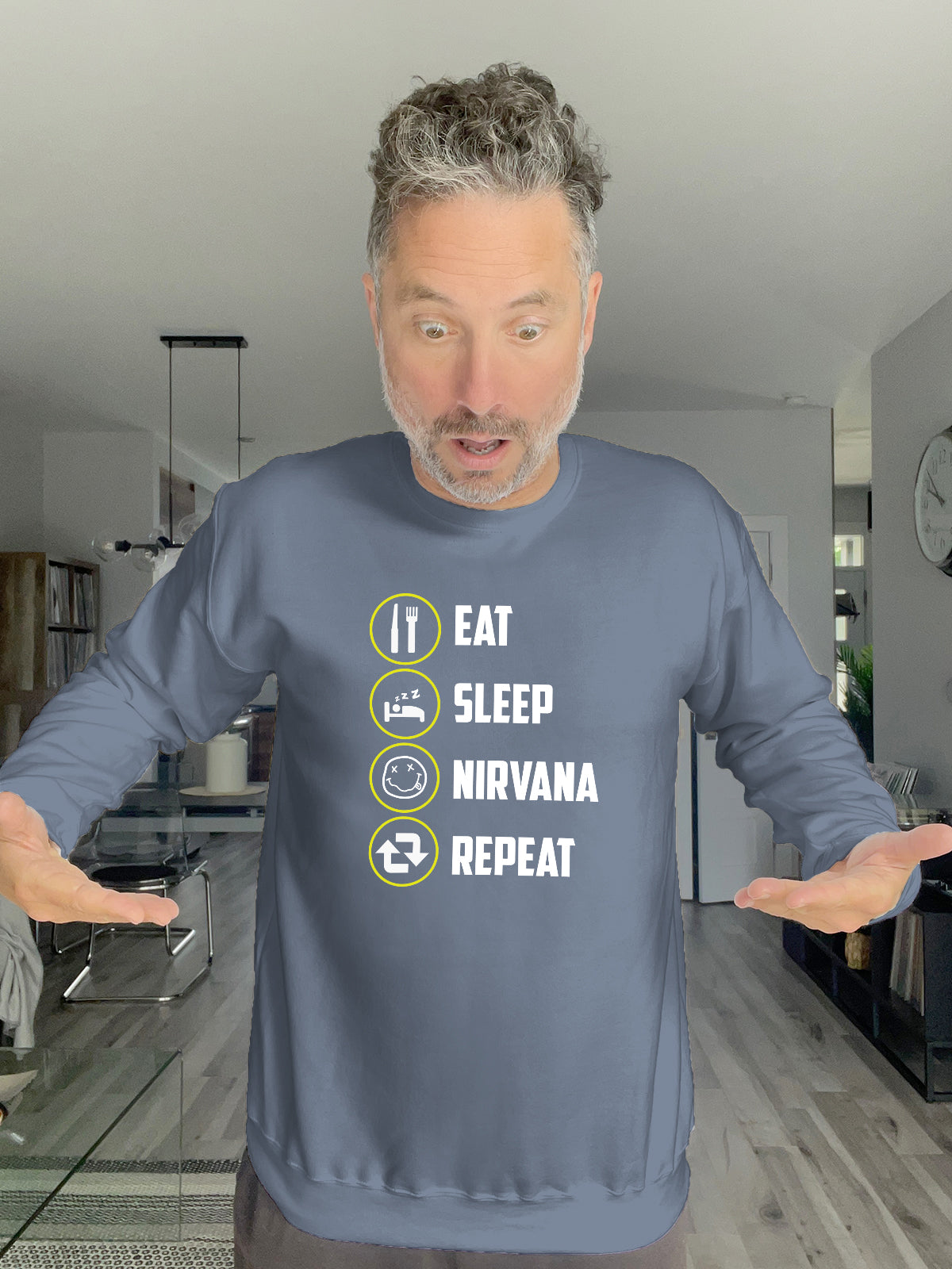 Crewneck - EAT SLEEP NIRVANA REPEAT - Unisex
