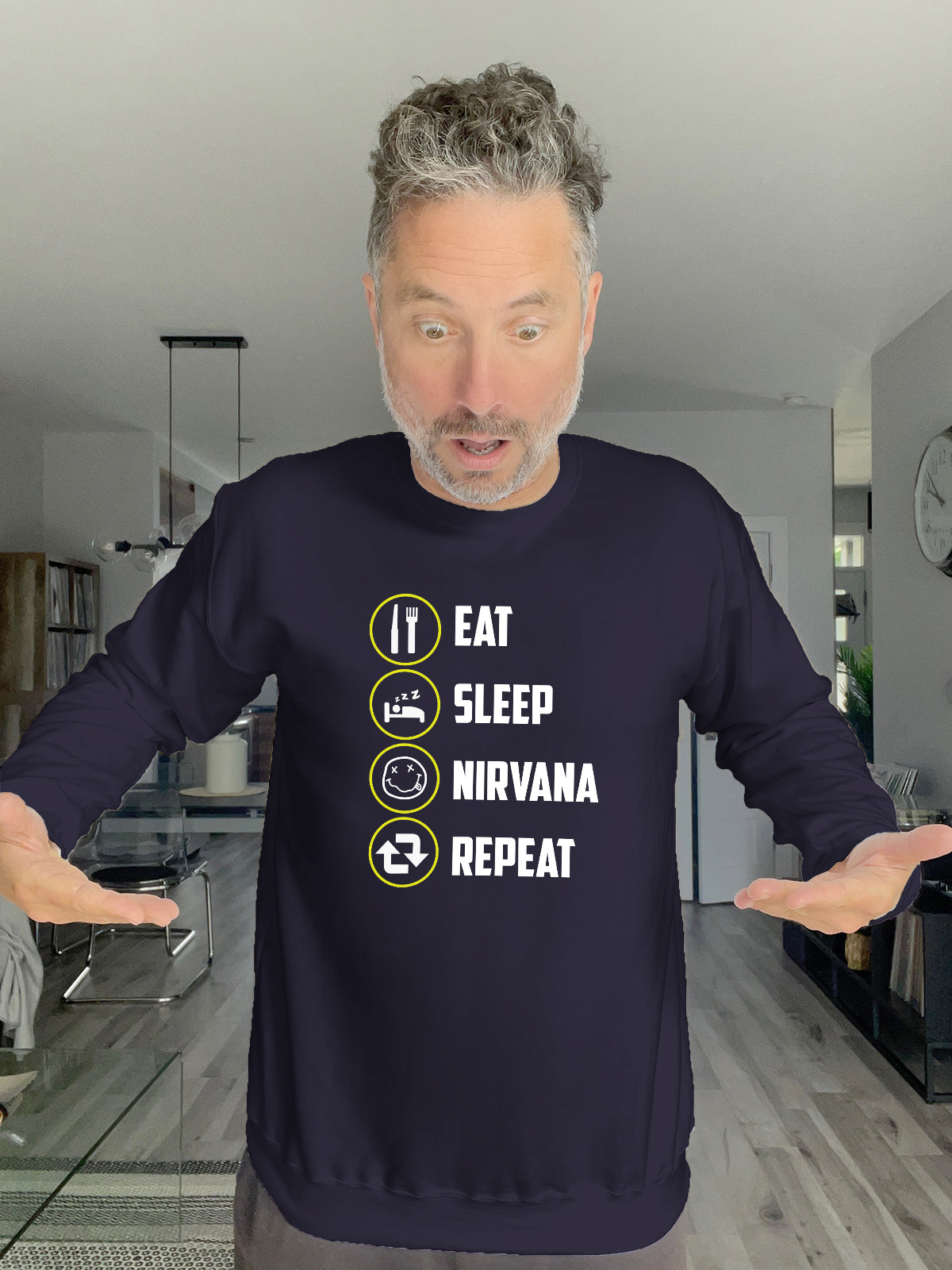 Crewneck - EAT SLEEP NIRVANA REPEAT - Unisex